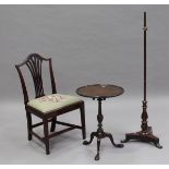 A mid-20th century reproduction mahogany tip-top wine table, height 62cm, diameter 48cm, a Regency