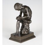 After the antique - Spinario or Boy with Thorn, a late 19th century Italian brown patinated cast