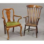 A late 19th century ash and elm comb back Windsor armchair, height 111cm, width 59cm, together