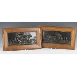 A pair of late 19th/early 20th century Continental Neoclassical Revival dark brown patinated cast
