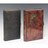 A Victorian brown leather and gilt brass mounted cartes-de-visite album, 35cm x 23cm, together