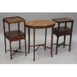 An Edwardian mahogany oval occasional table with a satinwood crossbanded border, height 77cm,