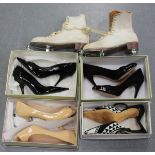 Four pairs of lady's designer shoes, comprising pairs by Butterfly, Shuz, BCBGirls and Dune, all