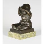 Attributed to Newberry Abbot Trent - an early 20th century brown patinated cast bronze figure of a