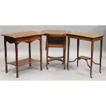 An Edwardian figured mahogany and satinwood crossbanded octagonal occasional table, the sides fitted