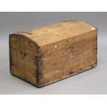 A 19th century pine dome-topped trunk, height 50cm, width 84cm, depth 49cm.Buyer’s Premium 29.4% (