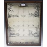 A French game, titled 'Nouveau Jeu du Renard', the printed playing surface framed and glazed with