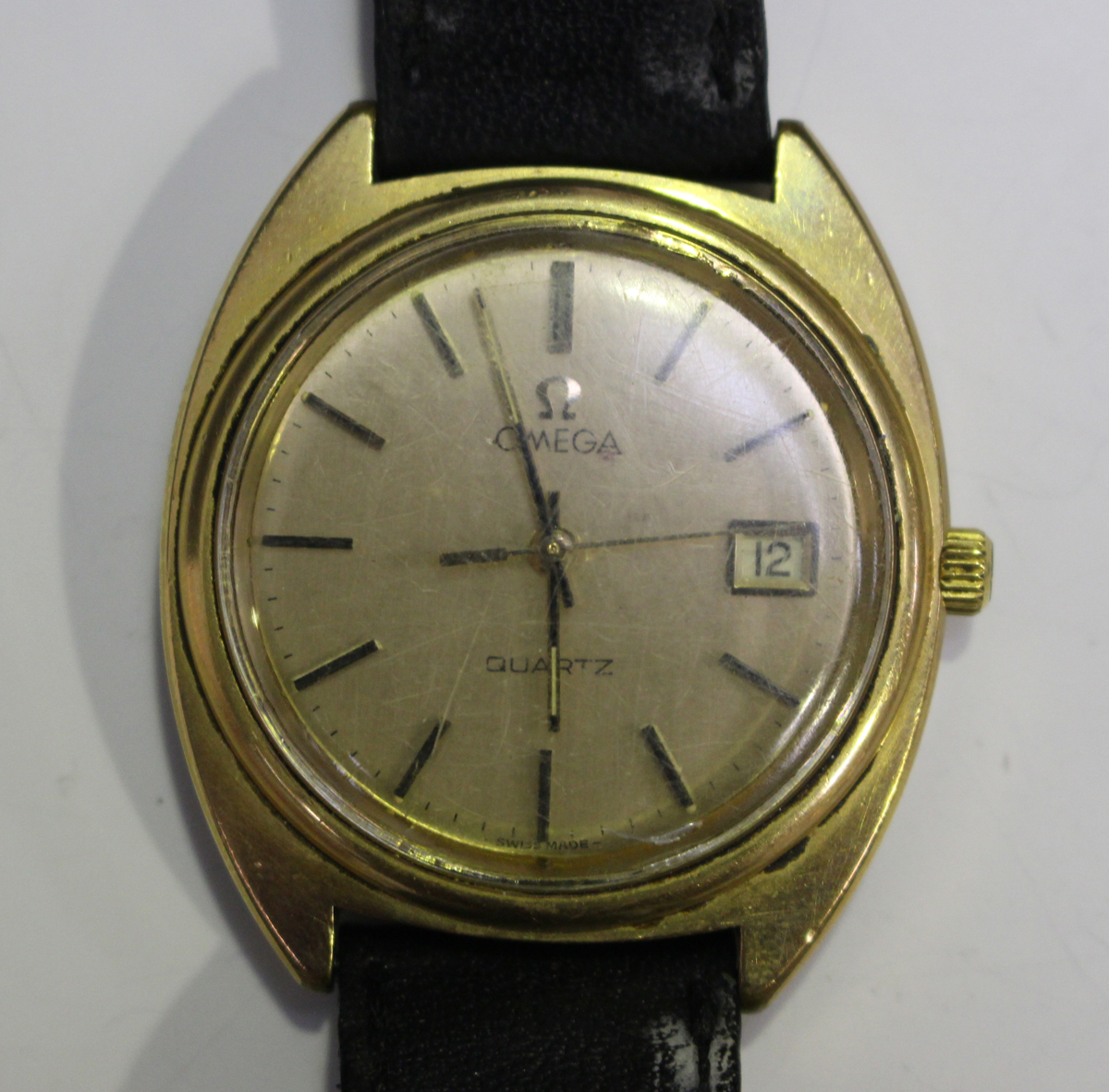 An Omega Quartz gilt metal fronted and steel backed gentleman's wristwatch, the signed dial with - Image 7 of 7
