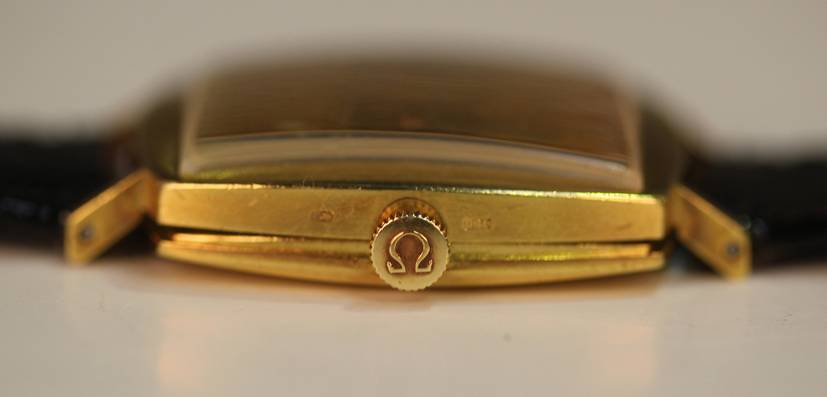 An Omega Automatic De Ville 18ct gold curved square cased gentleman's wristwatch, the movement - Image 7 of 7