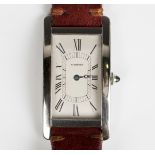 A large white gold cased gentleman's wristwatch, circa 1930s, the jewelled movement detailed