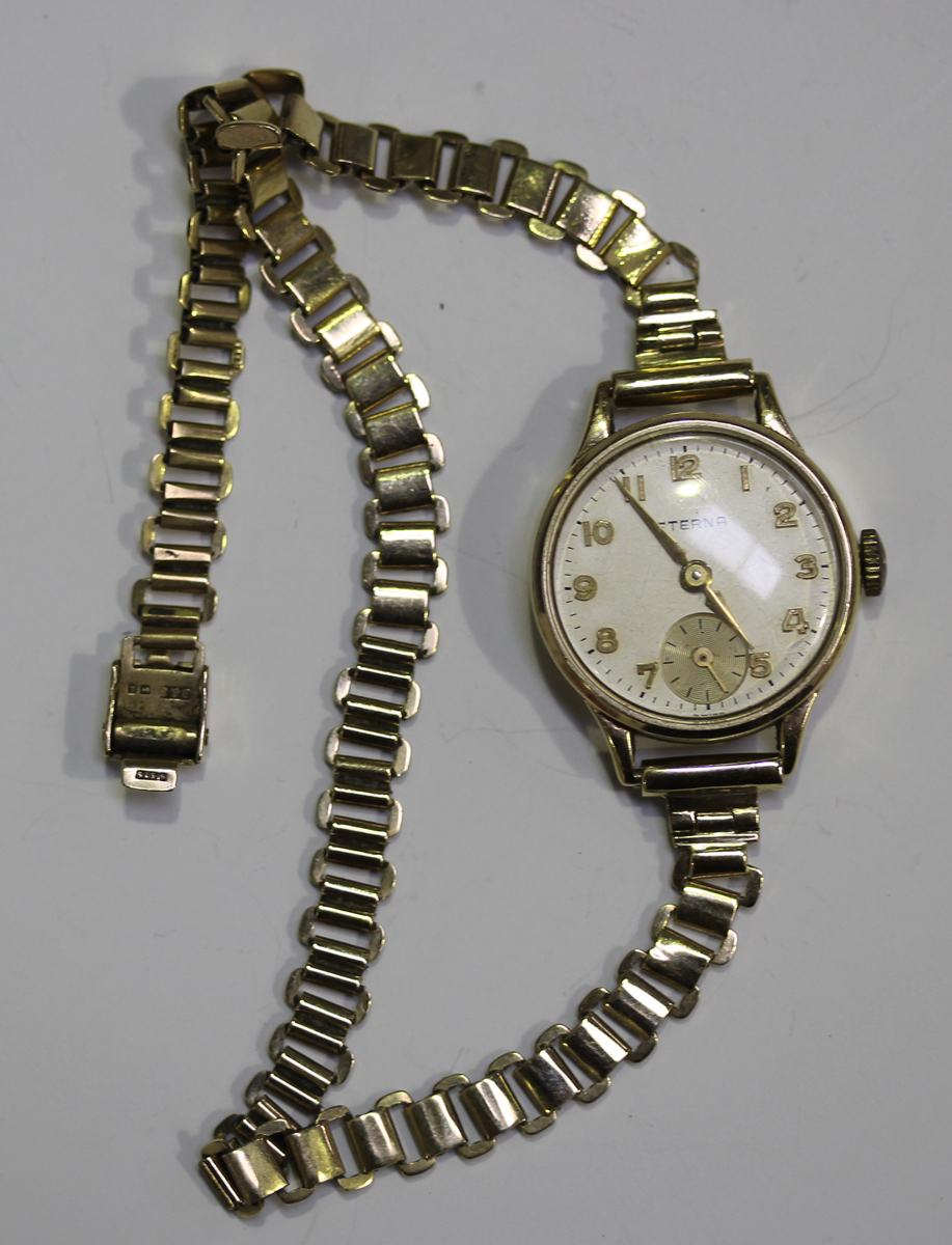 An Eterna 9ct gold cased lady's wristwatch, the signed silvered dial with gilt Arabic numerals, - Image 2 of 6