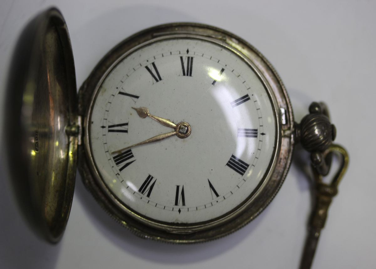 A silver hunting cased gentleman's pocket watch with gilt fusee movement, the backplate detailed ' - Image 5 of 7