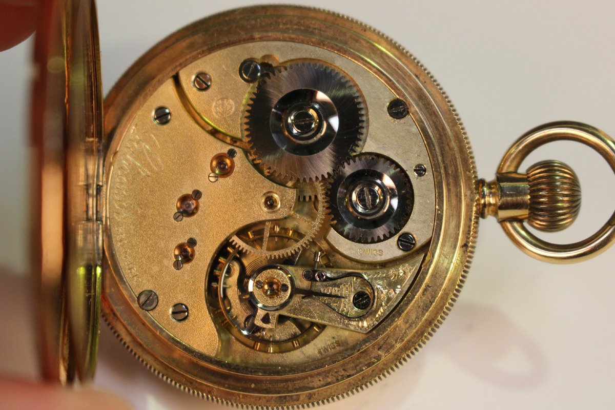 An Omega gilt metal cased keyless wind open-faced pocket watch, the signed jewelled lever movement - Image 2 of 6