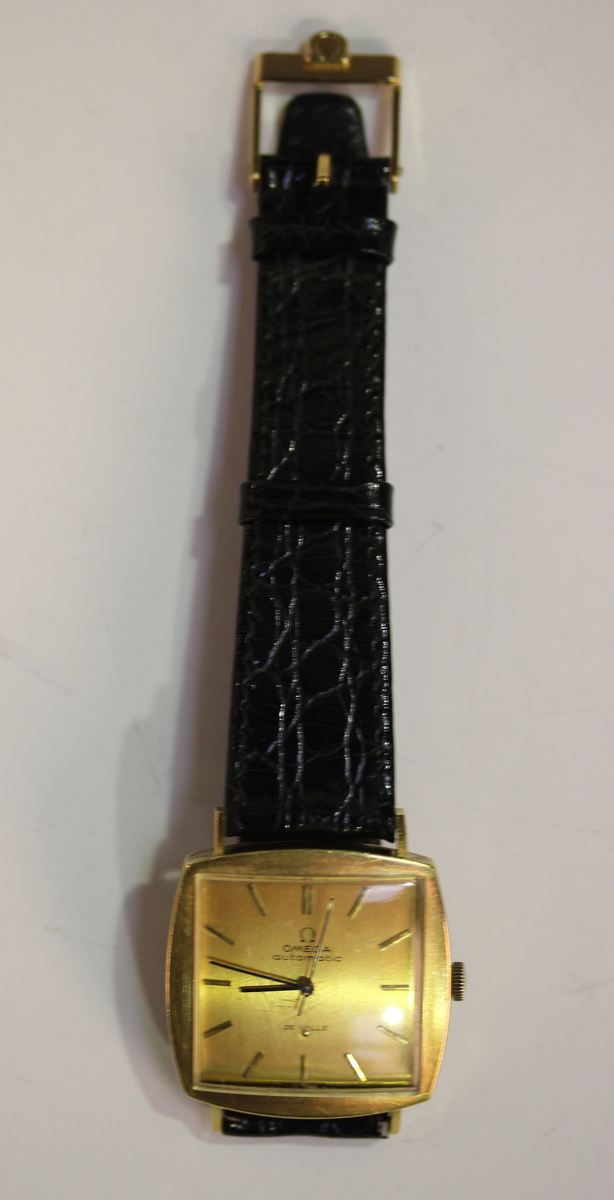 An Omega Automatic De Ville 18ct gold curved square cased gentleman's wristwatch, the movement - Image 6 of 7