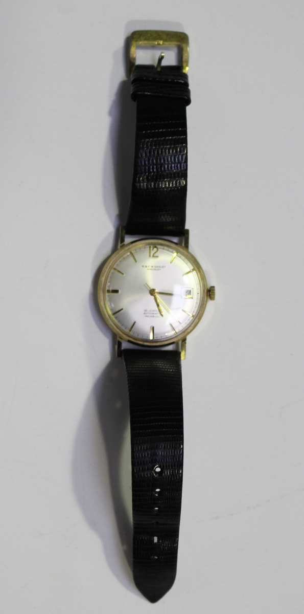 An R. & F.W. Dagley Hinckley Automatic 9ct gold circular cased gentleman's wristwatch, the signed - Image 3 of 8