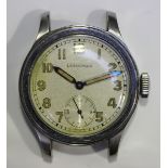 A Longines steel cased gentleman's wristwatch, circa 1942, the signed movement numbered '6488641',