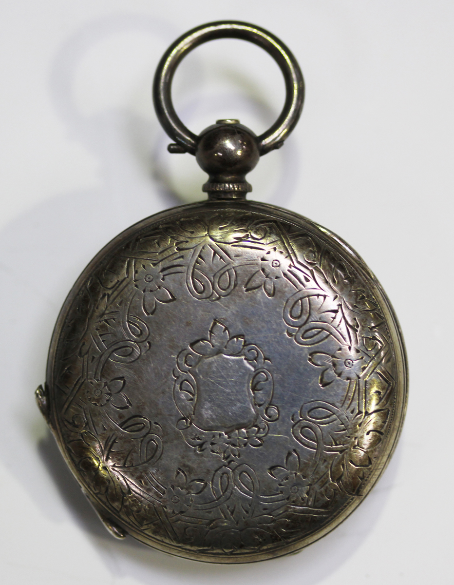A base metal cased keyless wind open-faced goliath pocket watch, the jewelled lever movement - Image 5 of 15