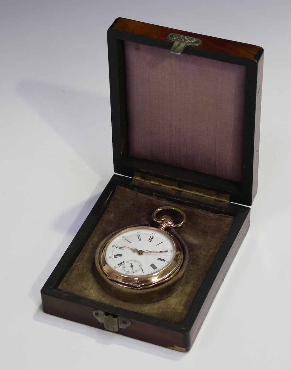 A gold cased keyless wind open-faced gentleman's pocket watch, last quarter of the 19th century, - Image 2 of 8