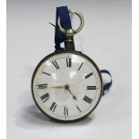 A George III silver keywind open-faced gentleman's pocket watch, the gilt fusee movement with