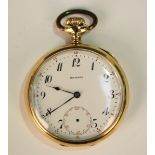 An American Howard keyless wind open-faced gentleman's pocket watch, the jewelled lever movement