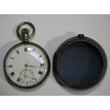 A Buren silver cased keyless wind open-faced gentleman's pocket watch with signed jewelled lever