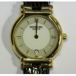A Raymond Weil Genève gilt metal circular cased lady's wristwatch, the signed dial with gilt Roman