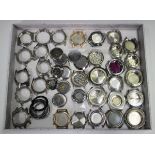 A collection of Breitling gentlemen's wristwatch cases, the majority stainless steel, of various