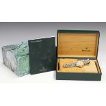 A Rolex Datejust steel and gold lady's bracelet wristwatch, the replacement dial later embellished
