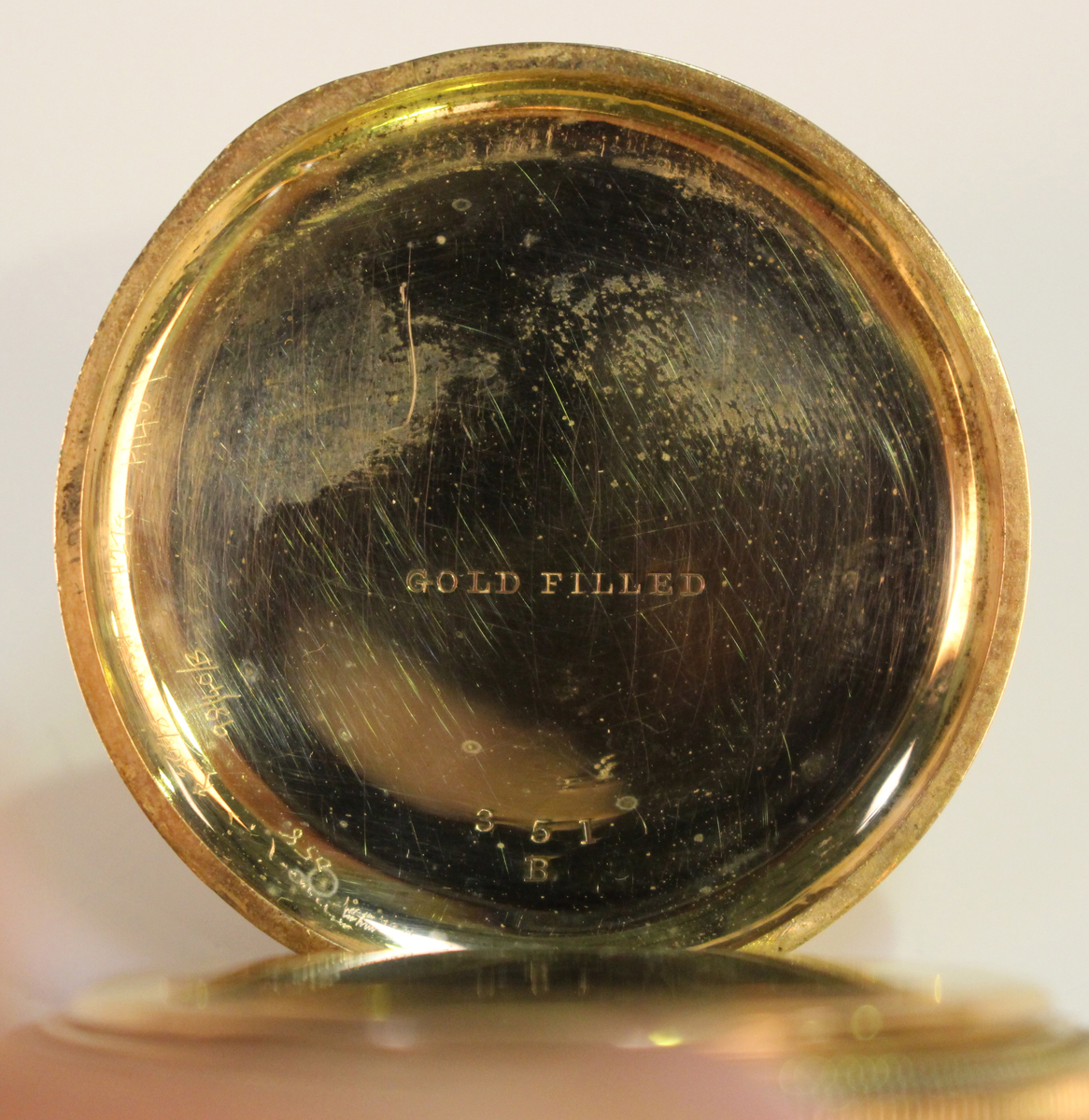 An Omega gilt metal cased keyless wind open-faced pocket watch, the signed jewelled lever movement - Image 5 of 6