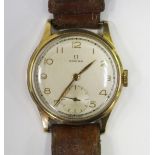 An Omega 9ct gold circular cased gentleman's wristwatch, circa 1944, the signed gilt movement