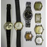 Three Rolex wristwatch movements, a Rolex dial, a Tudor wristwatch movement, eight gentlemen's