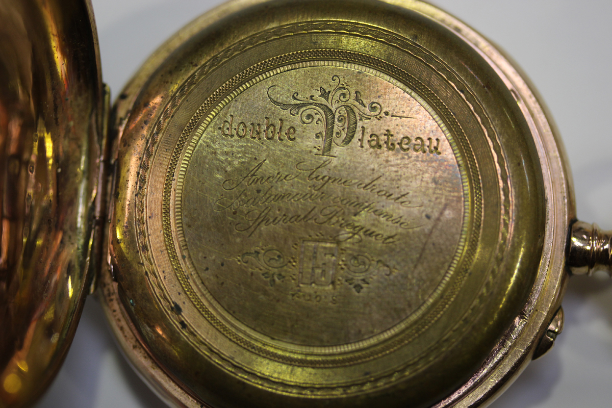 A gold cased keyless wind open-faced gentleman's pocket watch, last quarter of the 19th century, - Image 5 of 8