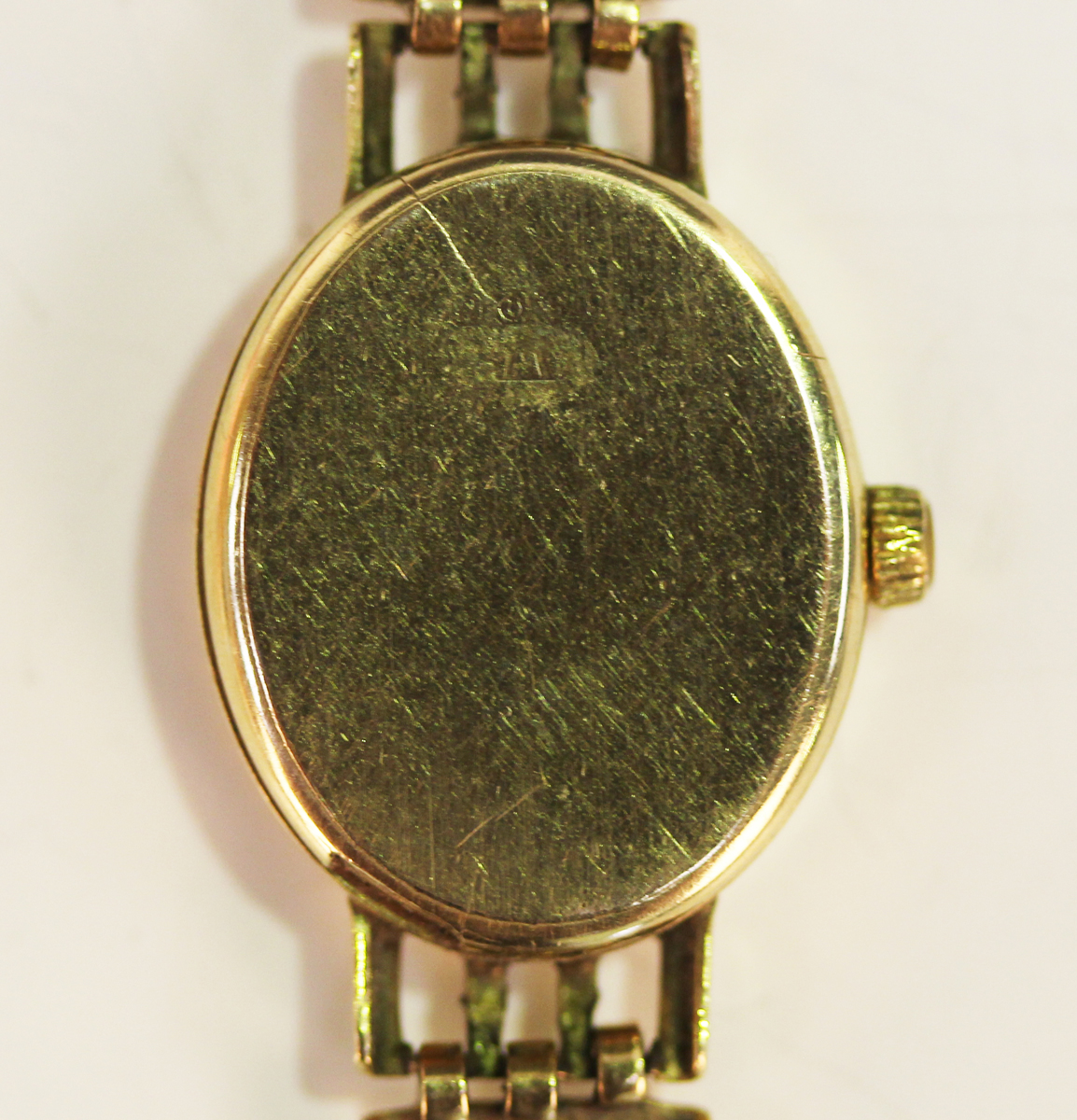 An Accurist 9ct gold oval cased lady's wristwatch, the signed dial with gilt baton hour markers, - Image 3 of 3