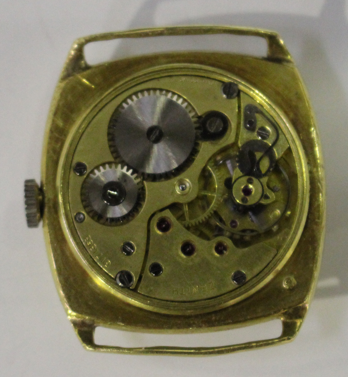 A Zenith 18ct gold cushion cased gentleman's wristwatch, the signed jewelled lever movement detailed - Image 4 of 4
