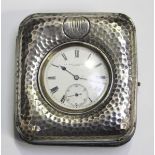 An Edwardian silver cased keyless wind open-faced gentleman's pocket watch, the gilt jewelled