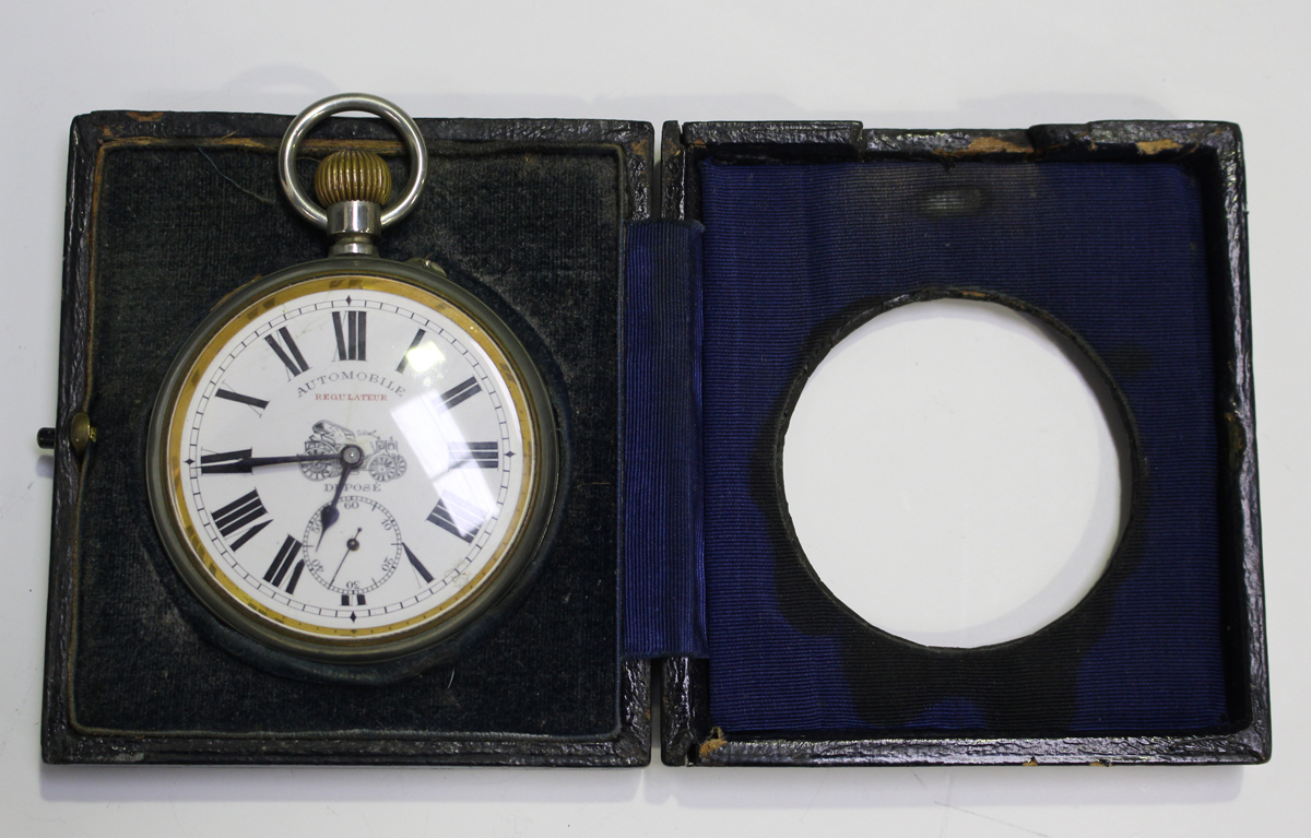 A base metal cased keyless wind open-faced goliath pocket watch, the jewelled lever movement - Image 8 of 15