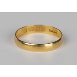 A 22ct gold plain wedding ring, London 1927, ring size approx R1/2.Buyer’s Premium 29.4% (
