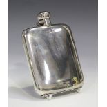 A George VI silver hip flask of curved rectangular form with screw hinged lid, Sheffield 1943 by Lee