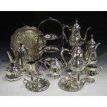 A collection of assorted plated items, including a three-tier cake stand, an oval gallery tray, a
