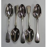 A set of four Victorian silver Fiddle pattern tablespoons, London 1860 by Henry Lias & Son, length