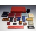 A collection of twenty jewellery boxes and cases, mostly Victorian and early 20th century, including