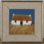 David Humphreys - Thatched Cottage, late 20th century acrylic on board, signed with initials,