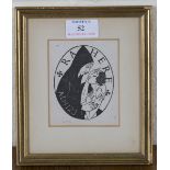 Eric Gill - 'Rahere', wood-engraving on Japanese paper, 10cm x 8cm, within a gilt frame.Buyer’s