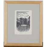 Michael Renton - 'Landgate, Rye', woodblock circa 1975, signed, titled and editioned 13/100 in