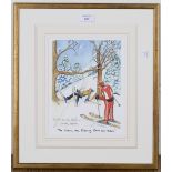 Oliver Preston - Skiing Cartoons, four 20th century colour prints, all signed and editioned in