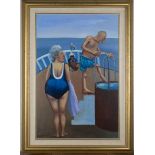 Helen Norton - 'The Atlantic Dip', oil on canvas, signed and dated '97 recto, titled and inscribed