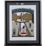 Julian Trevelyan - Grand Union Canal at Brentford, colour screenprint, signed and editioned 38/100