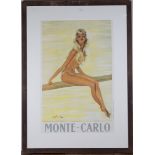 Jean-Gabriel Domergue - 'Monte Carlo' (Poster with a Young Lady sitting on a Plank), 20th century