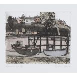 Graham Clarke - 'Windmill, Rye' and 'Fishmarket Rye', a pair of hand-tinted aquatints, signed,