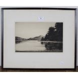 Johnstone Baird - 'Loch Tay', monochrome etching, signed in pencil recto, titled label verso, 21.5cm
